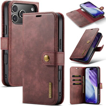 Load image into Gallery viewer, Casekis Detachable Leather Wallet Phone Case Red