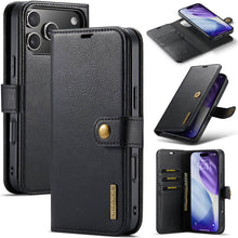Load image into Gallery viewer, Casekis Detachable Leather Wallet Phone Case Black