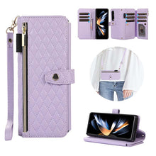 Lade das Bild in den Galerie-Viewer, Casekis Crossbody Cardholder Phone Case For Galaxy Z Fold 4 Purple