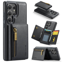 Load image into Gallery viewer, Casekis RFID Magnetic Detachable Leather Wallet Phone Case Black