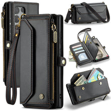 Load image into Gallery viewer, Casekis Cardholer Zipper Wallet Crossbody Phone Case Black