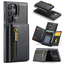 Lade das Bild in den Galerie-Viewer, Casekis RFID Magnetic Detachable Leather Wallet Phone Case Black
