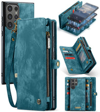 Load image into Gallery viewer, Casekis Wrist Strap Zipper Wallet Phone Case Blue