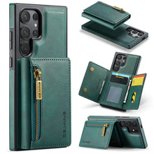 Load image into Gallery viewer, Casekis RFID Magnetic Detachable Leather Wallet Phone Case Green