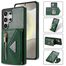 Load image into Gallery viewer, Casekis Crossbody Strap Leather Magnetic Wallet Phone Case Green