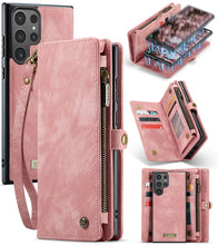 Lade das Bild in den Galerie-Viewer, Casekis Wrist Strap Zipper Wallet Phone Case Pink