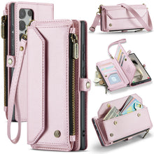 Lade das Bild in den Galerie-Viewer, Casekis Cardholer Zipper Wallet Crossbody Phone Case Pink