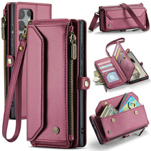 Lade das Bild in den Galerie-Viewer, Casekis Cardholer Zipper Wallet Crossbody Phone Case Red