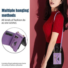 Lade das Bild in den Galerie-Viewer, Casekis Crossbody Strap Leather Magnetic Wallet Case For Galaxy Z Flip 3 5G