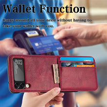 Lade das Bild in den Galerie-Viewer, Casekis Folding Multi-card Leather Case for Galaxy Z Flip 3 5G