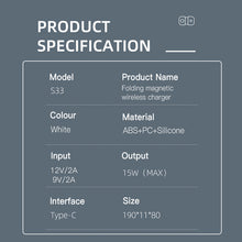 Lade das Bild in den Galerie-Viewer, Casekis Wireless Charging station, 2 in 1 Magsafe Foldable Charger