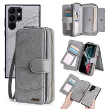 Load image into Gallery viewer, Casekis Zipper Wallet Detachable Phone Case Gray