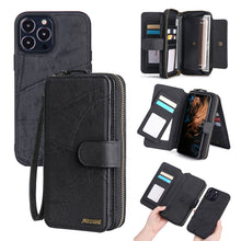 Lade das Bild in den Galerie-Viewer, Casekis Zipper Wallet Detachable Phone Case Black