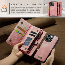 Lade das Bild in den Galerie-Viewer, Casekis Wrist Strap Zipper Wallet Phone Case Pink