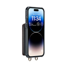 Load image into Gallery viewer, Casekis Zipper Crossbody Wallet RFID Phone Case Rose Gold