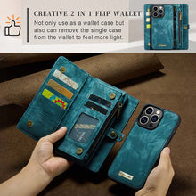 Load image into Gallery viewer, Casekis Wrist Strap Zipper Wallet Phone Case Blue