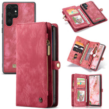 Lade das Bild in den Galerie-Viewer, Casekis Zipper Wallet PU Leather Case Red