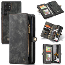 Lade das Bild in den Galerie-Viewer, Casekis Zipper Wallet PU Leather Case Black