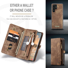 Lade das Bild in den Galerie-Viewer, Casekis Zipper Wallet PU Leather Case Brown