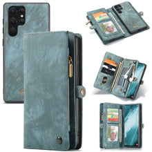 Lade das Bild in den Galerie-Viewer, Casekis Zipper Wallet PU Leather Case Blue
