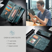 Lade das Bild in den Galerie-Viewer, Casekis Zipper Wallet PU Leather Case Blue