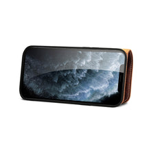 Load image into Gallery viewer, Casekis Genuine Cowhide Leather Button Flip Phone Case Brown