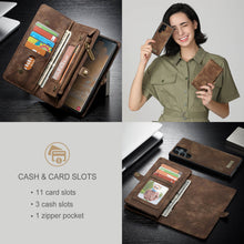 Lade das Bild in den Galerie-Viewer, Casekis Zipper Wallet PU Leather Case Brown