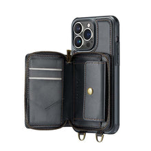 Load image into Gallery viewer, Casekis Zipper Crossbody Wallet RFID Phone Case Black