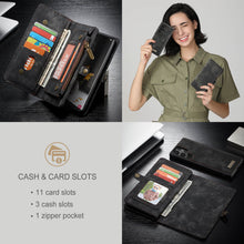 Lade das Bild in den Galerie-Viewer, Casekis Zipper Wallet PU Leather Case Black