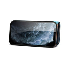 Lade das Bild in den Galerie-Viewer, Casekis Genuine Cowhide Leather Button Flip Phone Case Blue