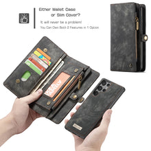 Lade das Bild in den Galerie-Viewer, Casekis Zipper Wallet PU Leather Case Black
