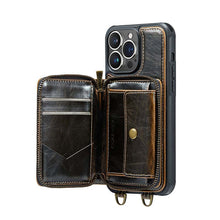 Load image into Gallery viewer, Casekis Zipper Crossbody Wallet RFID Phone Case Coffee