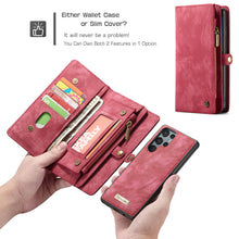Lade das Bild in den Galerie-Viewer, Casekis Zipper Wallet PU Leather Case Red