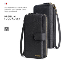 Lade das Bild in den Galerie-Viewer, Casekis Zipper Wallet Detachable Phone Case Black