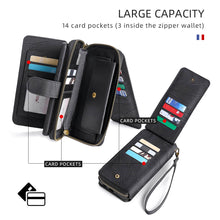 Lade das Bild in den Galerie-Viewer, Casekis Zipper Wallet Detachable Phone Case Black