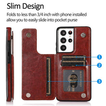 Lade das Bild in den Galerie-Viewer, Casekis Cardholder Leather Wallet Phone Case For Galaxy