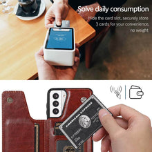Lade das Bild in den Galerie-Viewer, Casekis Cardholder Leather Wallet Phone Case For Galaxy S21 5G
