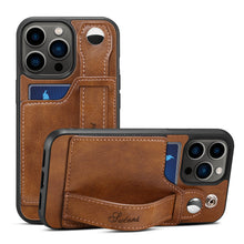 Lade das Bild in den Galerie-Viewer, Casekis Wristband Stand Phone Case Brown