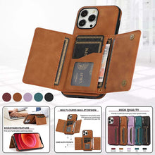 Load image into Gallery viewer, Casekis Wallet Case Tri-fold Cardholder Phone Case Brown