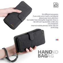 Lade das Bild in den Galerie-Viewer, Casekis Zipper Wallet Detachable Phone Case Black