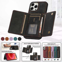 Lade das Bild in den Galerie-Viewer, Casekis Wallet Case Tri-fold Cardholder Phone Case Black