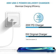 Lade das Bild in den Galerie-Viewer, CASEKIS 20W Tpye-C Fast Charger With 6ft Cable For iPhone