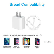 Lade das Bild in den Galerie-Viewer, CASEKIS 20W Tpye-C Fast Charger With 6ft Cable For iPhone