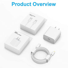 Lade das Bild in den Galerie-Viewer, CASEKIS 20W Tpye-C Fast Charger With 6ft Cable For iPhone