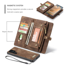 Lade das Bild in den Galerie-Viewer, Casekis Zipper Wallet PU Leather Case Brown