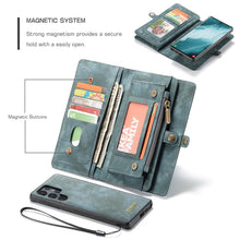 Lade das Bild in den Galerie-Viewer, Casekis Zipper Wallet PU Leather Case Blue
