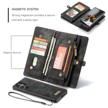 Lade das Bild in den Galerie-Viewer, Casekis Zipper Wallet PU Leather Case Black