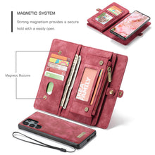 Lade das Bild in den Galerie-Viewer, Casekis Zipper Wallet PU Leather Case Red