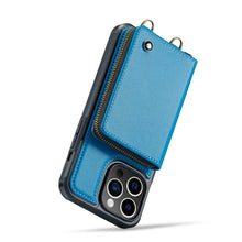 Lade das Bild in den Galerie-Viewer, Casekis Zipper Crossbody Wallet RFID Phone Case Blue