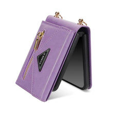 Lade das Bild in den Galerie-Viewer, Casekis Crossbody Strap Leather Magnetic Wallet Case For Galaxy Z Flip 3 5G
